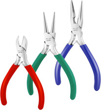Mini Jewelry Pliers Kit - 3 Pack Chain Nose  Wire Cutters for Crafting