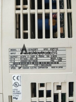 1PCS Used Varispeed G7 Inverter CIMR-G7A23P7 3PH 200V 3.7KW *kk