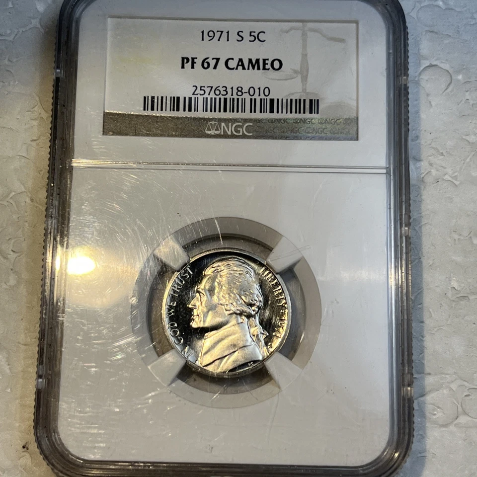 1971 -S Jefferson Nickel 5 Cents NGC Certified Proof 67 Cameo 3.2 Million Mtd - Image 4 of 4