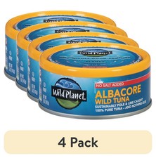  4 Pack Wild Planet Tuna Albacore No Salt 5oz Cans