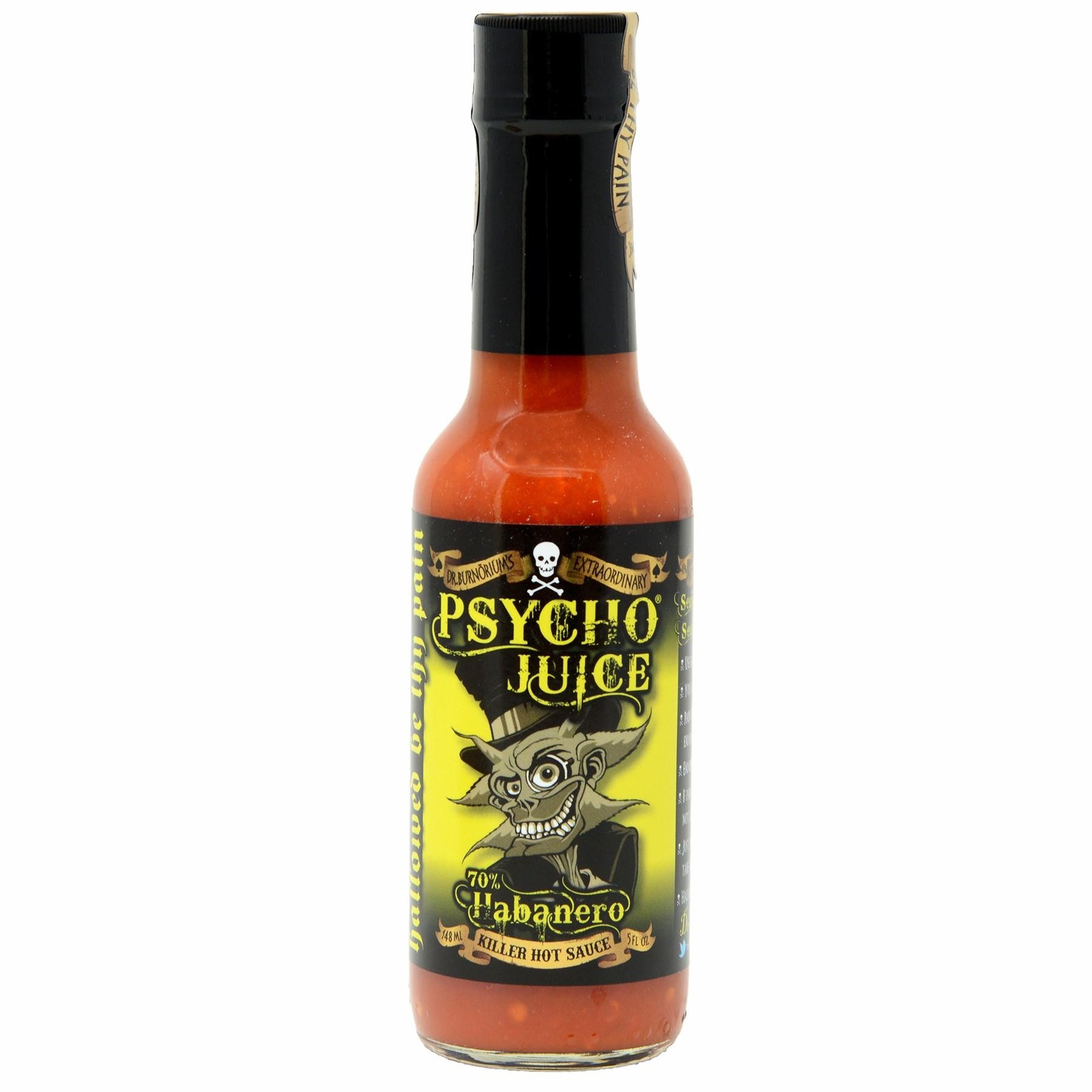 Hot Chilli Sauce Psycho Juice 70% Habanero Extremely Hot Pepper 148ml