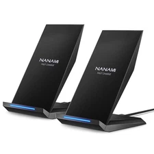 Fast Wireless Charger, [2 Pack] Nanami Qi Certified Wireless Charging 