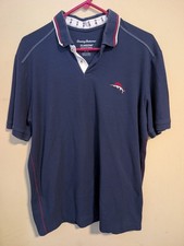 Tommy Bahama Island Zone Polo Shirt Men's MEDIUM Blue Short Sleeve Pima Cotton