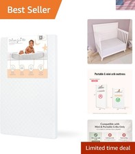 Portable 2-in-1 Mini Crib Mattress, GREENGUARD Gold Certified Safe Sleep