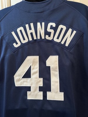 Nike New York Yankees Randy Johnson 41 Jersey Mens XL Navy Button