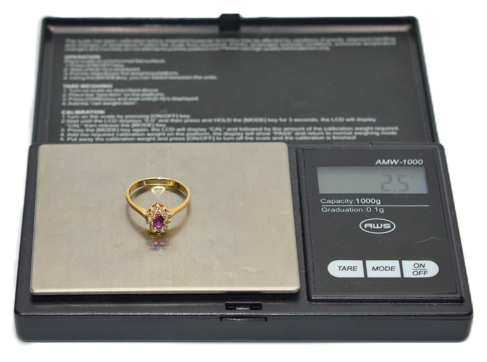 Natural Ruby & Diamond Ring 14K Solid Gold .36tcw… - image 14