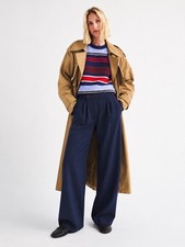 Abercrombie Fitch Navy Tailored Dad Asymmetrical Waist Trouser Pants US 8R