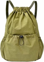 Rucksack Kordelzug Nylon Faltbar Leicht Sport Fitness Reisen GrüN Casual