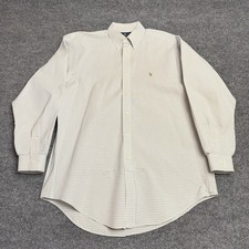 VTG Polo Ralph Lauren Shirt Yarmouth Oxford Button Men's 16-34 Plaid Flesh Pony