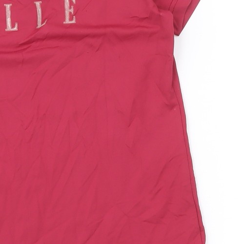 ELLE Damen T-Shirt rot Logo Gr. M Kurzarm stretchig Oberteil - Bild 8 von 12