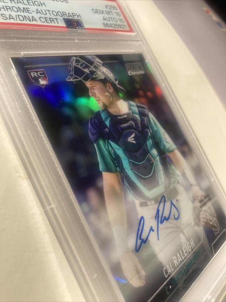 2021 Cal Raleigh Stadium Club Auto #255 Chrome /25 PSA 10 Gem Mint 10 ...