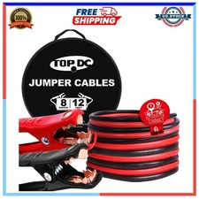 Topdc 8 Gauge 12 Feet Heavy Duty Jumper Cables With Carry Bag