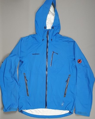 Mammut Kento HS Waterproof Jacket Sze Large Blue Outdoors Hiking Camping Hooded