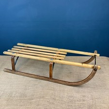 OLD VINTAGE SNOW SLEDGE SLEIGH SLED WOODEN SLATTED WOOD TOBOGGAN