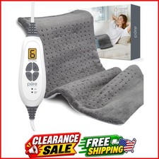 PureRelief XL Heating Pad - 12" x 24" Electric Heating Pad for Back Pain  Cr...