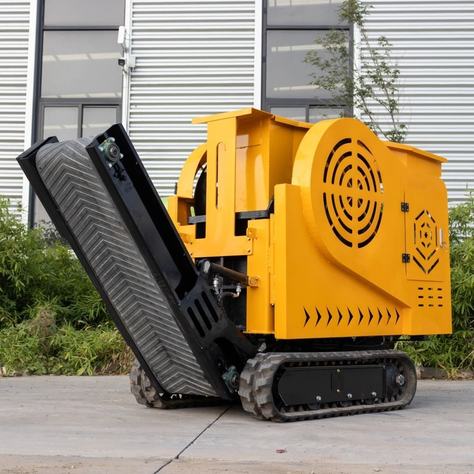 Trituradora de mandíbula compacta sobre orugas 18 HP trituradora de piedra de roca móvil con cinta transportadora Foto 3 de 4