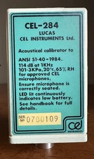 Lucas CEL Instruments Ltd. CEL-284 Acoustical Sound Level Calibrator