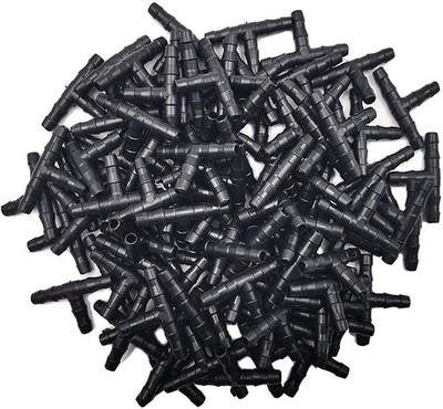 Kalolary 200pcs 1/4'' Universal Barbed Tee Fittings, Drip Irrigation Barbed Co...