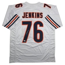 Autographed/Signed Teven Jenkins Chicago White Football Jersey Beckett BAS COA