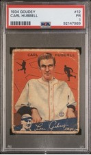 1934 Goudey - #12 Carl Hubbell - HOF - PSA 1 (Nicely Centered!)