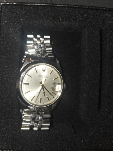 Rolex Oysterdate Mens Stainless Steel Watch Oyster Band Silver Dial 6694