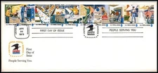 1973 Postal People 10 different Sc 1489-1498a with USPS logo official cachet (H1