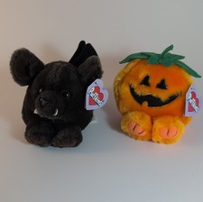 SWIBCO Puffkins Limited Edition Ding Bat  Gourdy Pumpkin Small 1997 Plush