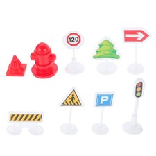  12 Pcs Simulation Traffic Sign Kid's Light Toy Order Signs Road Toys