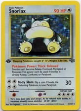 SNORLAX 1999 POKEMON TCG 1ST EDITION HOLO JUNGLE CARD #11/64!