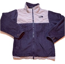 The North Face Youth Girl Denali Fleece Jacket Coat Navy Blue Gray Size Large