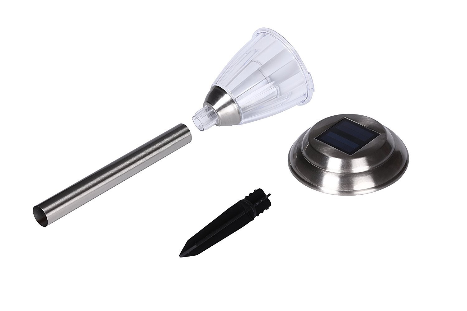 Solar Outdoor Lights 8-Pack Stainless Steel Pathway Landscape Lights for Outd...