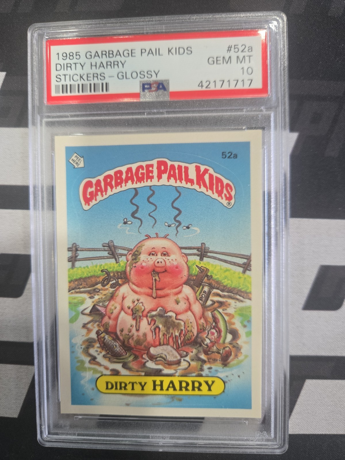 1985 Garbage Pail Kids Dirty Harry Stickers Glossy PSA 10 view 1