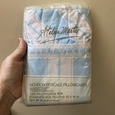 Vintage Pepperell Atelier Martex Percale Standard Pillowcases (2) blue Stripe