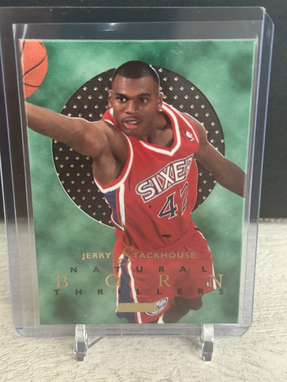 1995-96 Skybox E-XL Natural Born Thrillers Jerry Stackhouse #NNO RC