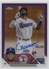 2023 Topps Chrome Rookie Purple Refractor /250 Ezequiel Duran #RA-EDU Auto 3hd