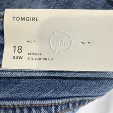 American Eagle Hi-Rise Tomgirl Jeans Womens Size 18 Medium Wash