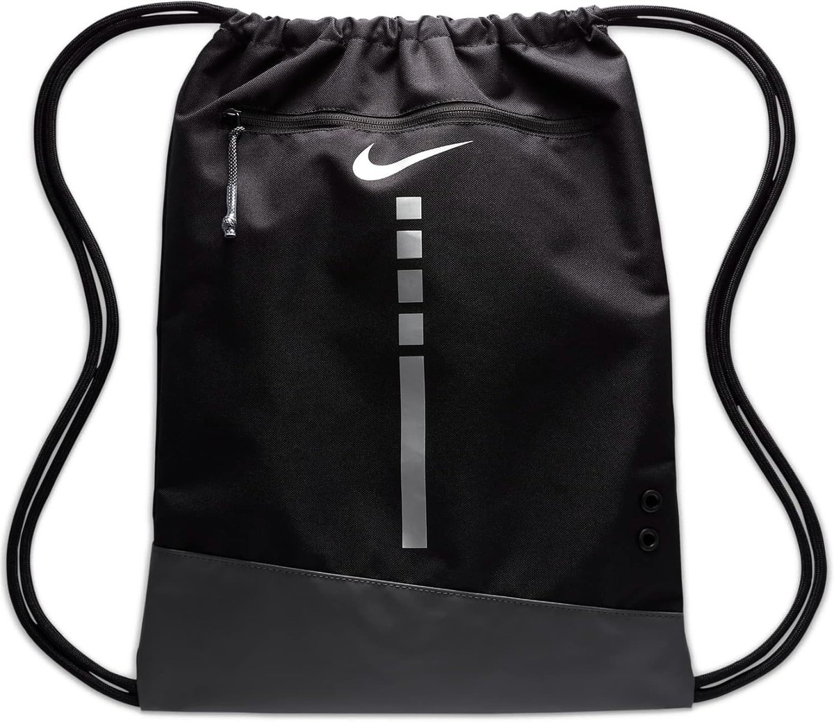 NIKE Hoops Elite Drawstring Bag (17L) (BLACK/IRON GREY/METALLIC
