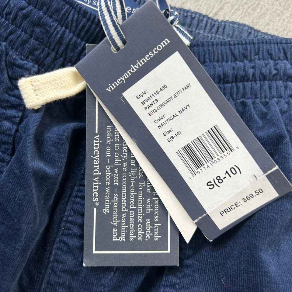 Pantalones Vineyard Vines Niños Pequeños 8-10 Azul Pana Cintura Elástica Jetty Pantalones Nuevos con Etiquetas Foto 4 de 4