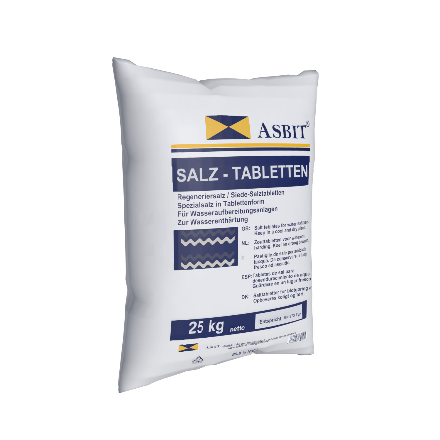 Sal regeneradora piscina sal comprimidos sistema de ablandamiento sistema de descalcificación 1 x 25 kg