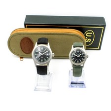 Benrus Hamilton Khaki 33-38mm Manual Quartz Wristwatch W/ Box Lot of 2 #WB4523-4