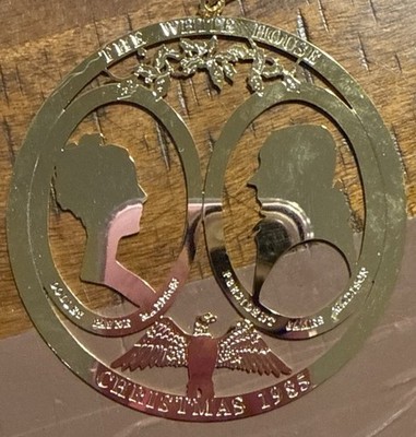 1985 WHHA James And Dolly Madison Brass Christmas Ornament No Box