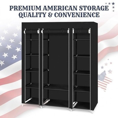 Portable Clothes Organizer Closet, Tool Free Install, Sturdy Frame, For Bedroom