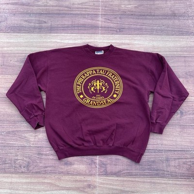 Vintage Hanes PHI KAPPA TAU Fraternity Maroon Crewneck Sweatshirt Mens Sz L 90s