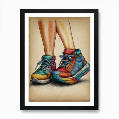 Bunte Schuhe 1 Kunstdruck gerahmt Wandbild Poster Leinwanddruck Bild