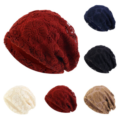 Muslim Women Lace Chemo Cap Hijab Turban Hair Loss Bonnet Wrap Headwear Hat Arab