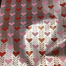 1 Sheet Of Folded Shiny HeRt Patterned Approx. 30x20” Wrapping Paper