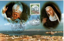 ITALIA 1988 MESSINA VISITA PAPA GIOVANNI PAOLO II POPE JOHN PAUL ANNULLO CARTOL