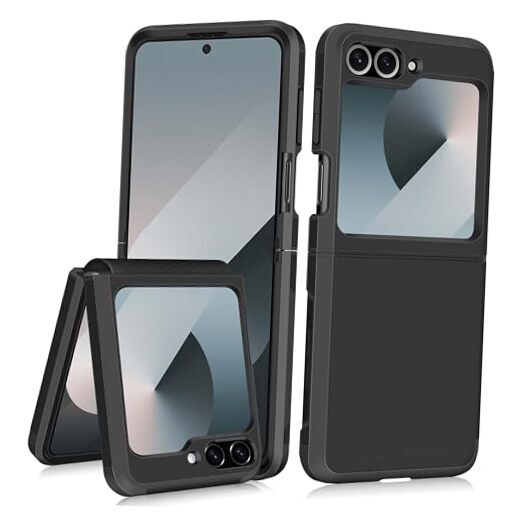 for Samsung Galaxy Z Flip 6 Case, Z Flip 6 Case with Upgraded Hinge Black