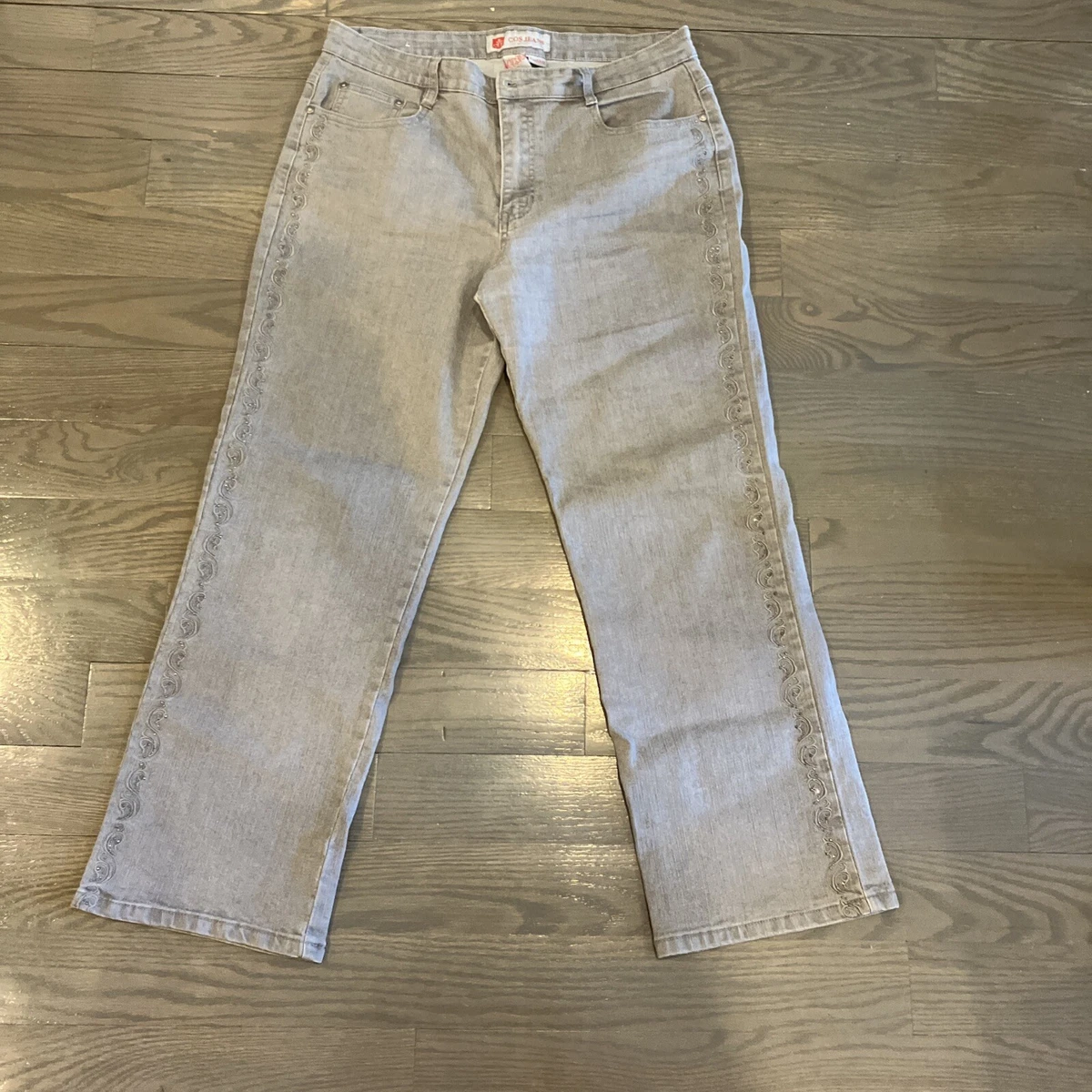 Petite grey jeans sales