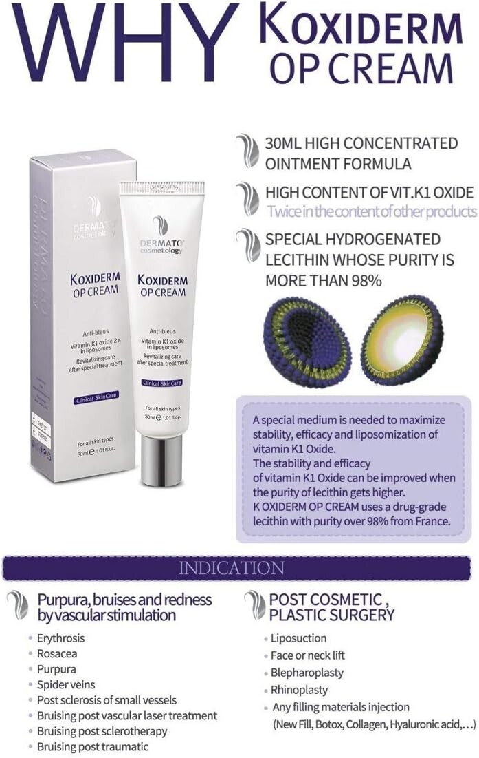 Vitamin K1 Cream, Scar Cream, Dark Eye Circle, Anti Bruises, Varicose